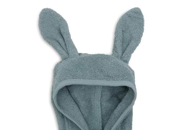 Grüner Baby-Bademantel "Sea green" mit Hasenohren von Jollein (1-2 Jahre)