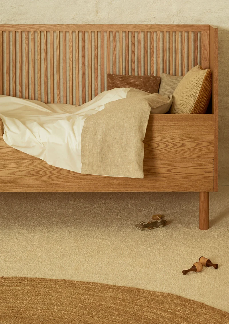 2-in-1 Bett 'Hai No Ki' Natural Ash 140 x 70 cm