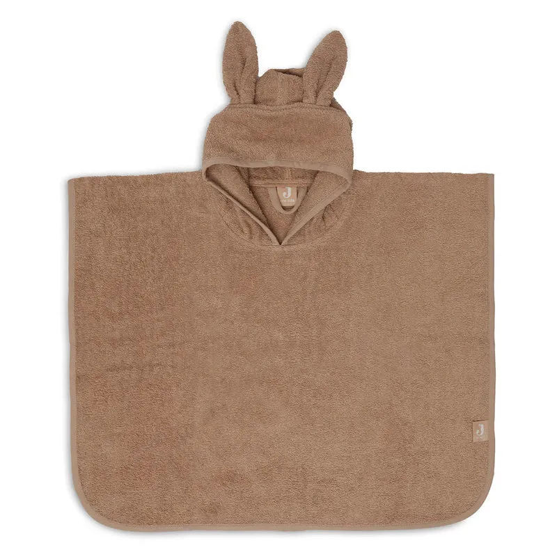 Brauner Badeponcho "Biscuit" von Jollein mit Hasenohren für Kinder, 1-4 Jahre