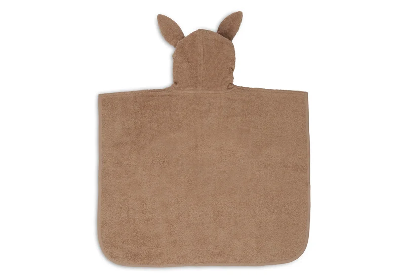 Brauner Badeponcho "Biscuit" von Jollein mit Hasenohren für Kinder, 1-4 Jahre