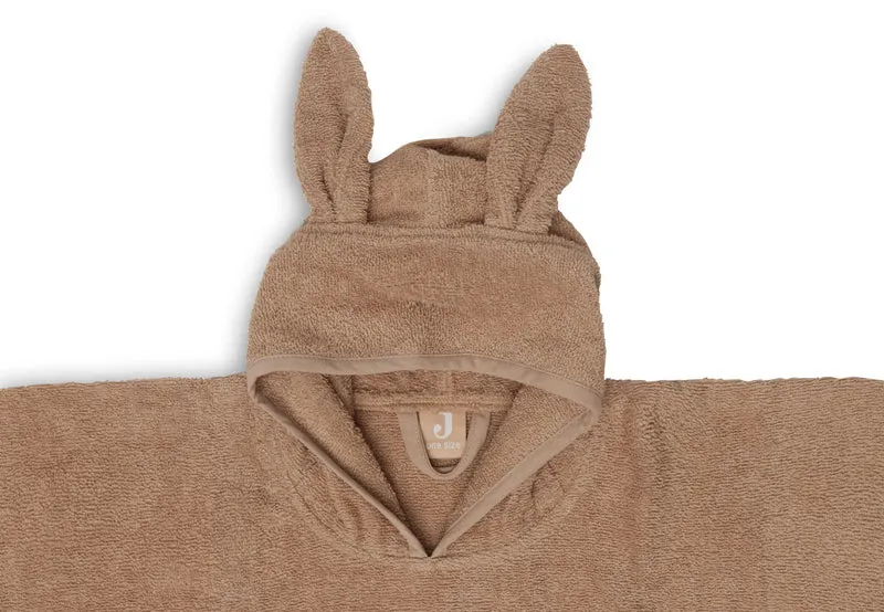 Brauner Badeponcho "Biscuit" von Jollein mit Hasenohren für Kinder, 1-4 Jahre