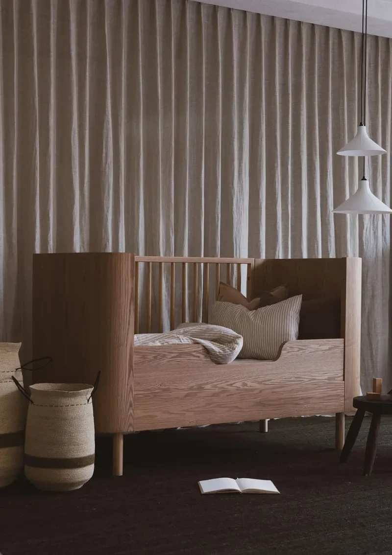 2-in-1 Babybett 'Yume' Natural Ash 140 x 70 cm