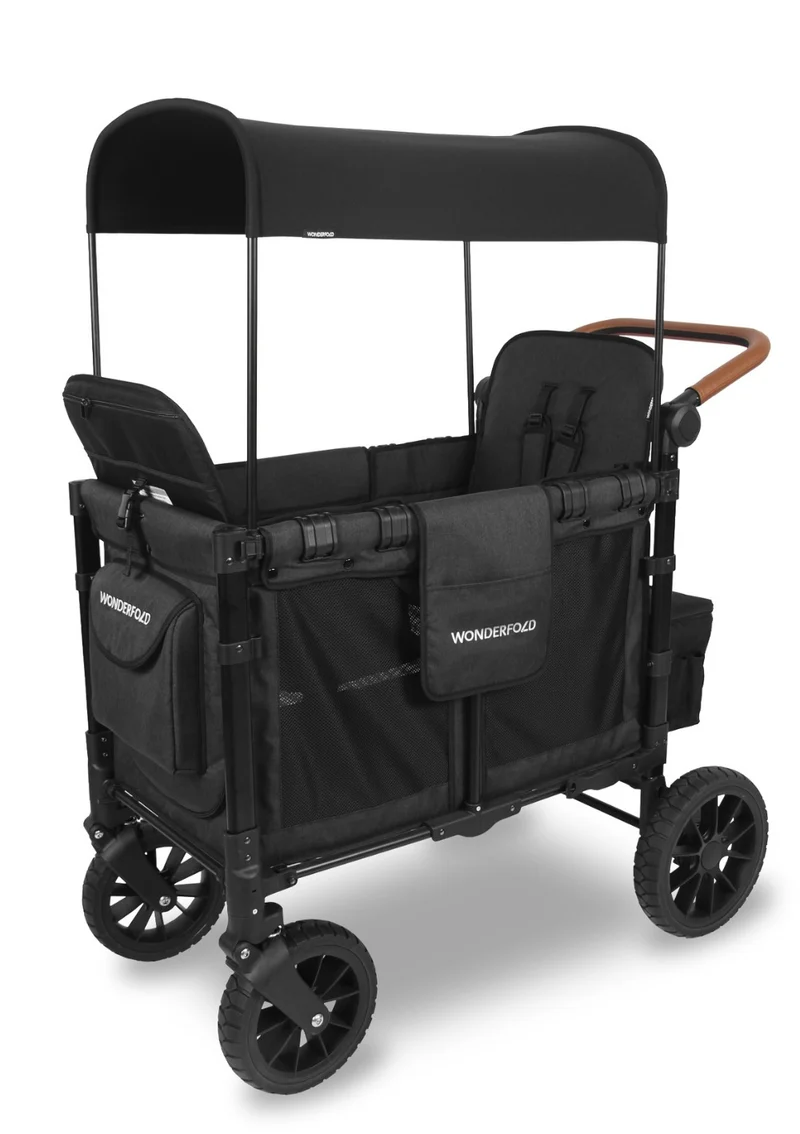 W2 Luxe Kinderwagen 2-Sitzer Volcano Black