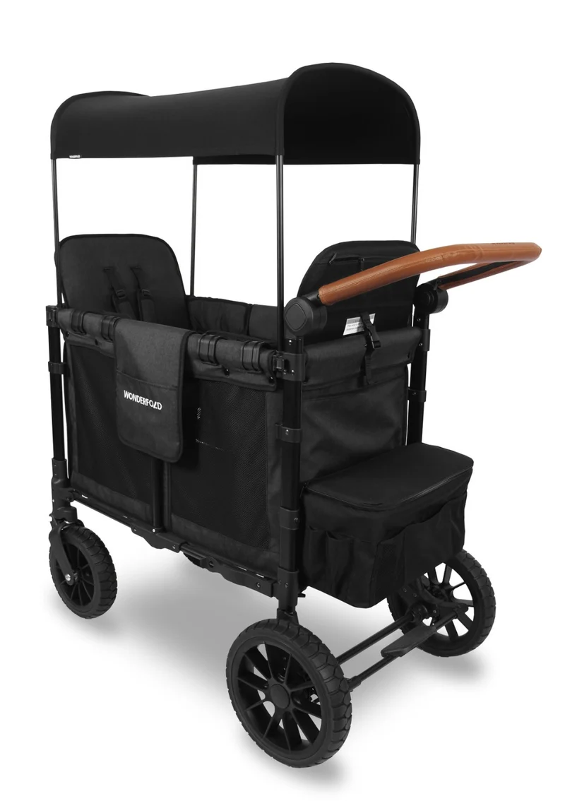 W2 Luxe Kinderwagen 2-Sitzer Volcano Black