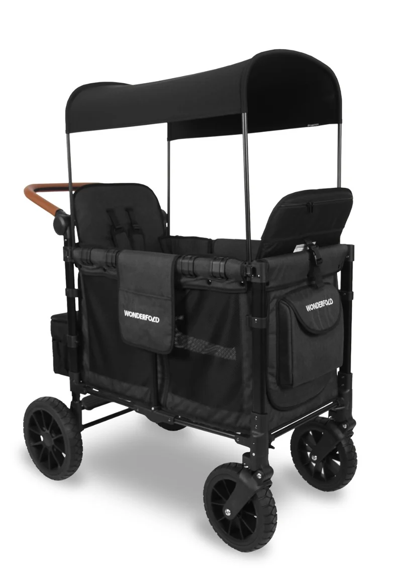 W2 Luxe Kinderwagen 2-Sitzer Volcano Black