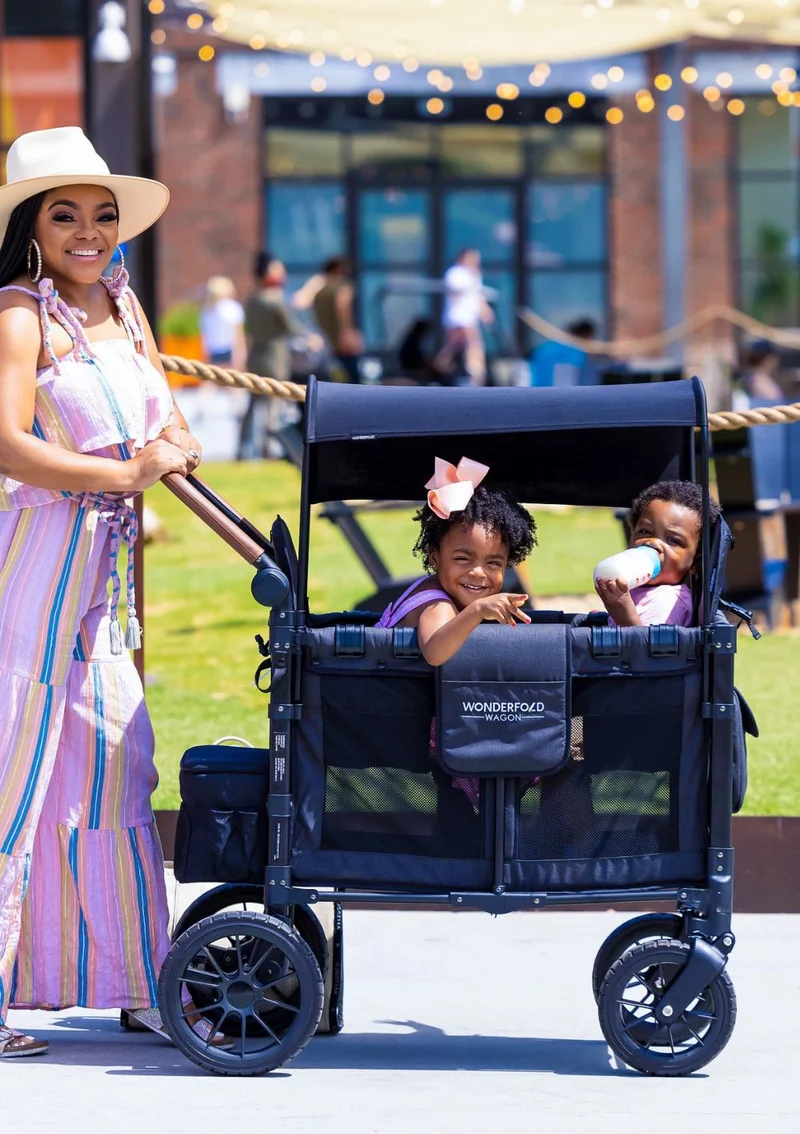 W2 Luxe Kinderwagen 2-Sitzer Volcano Black