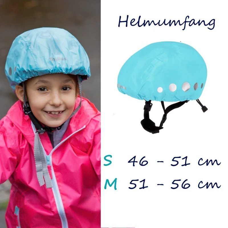 Playshoes Fahrradhelm Regenschutz in Signalfarbe + Reflektorstreifen