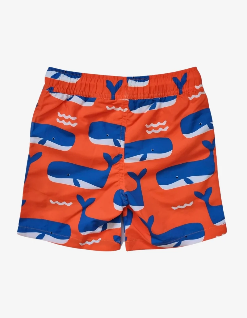 Kinder Schwimmshorts mit Wal und Wellen-Motiv von Toby Tiger, UV-Schutz UPF 50+