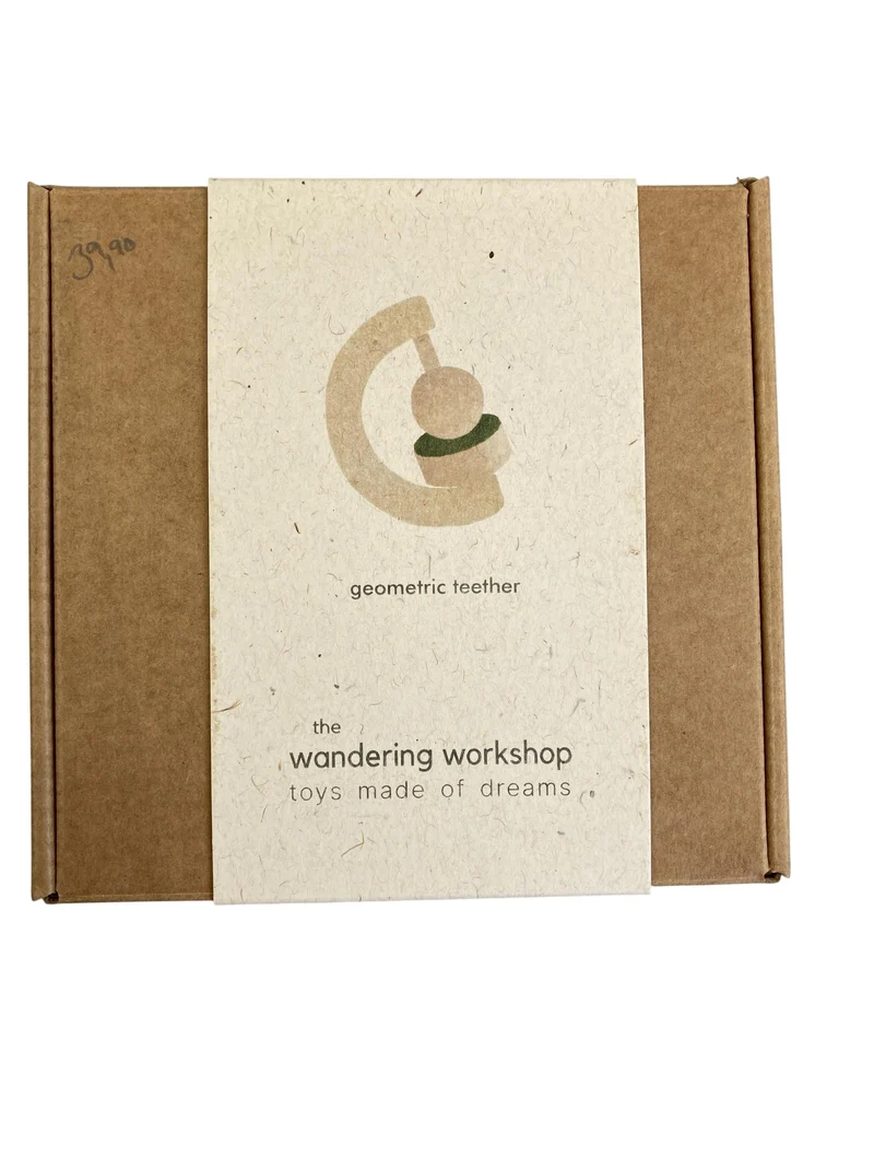 The Wandering Workshop Geometric Teether Olive Zahlungshilfe aus Holz