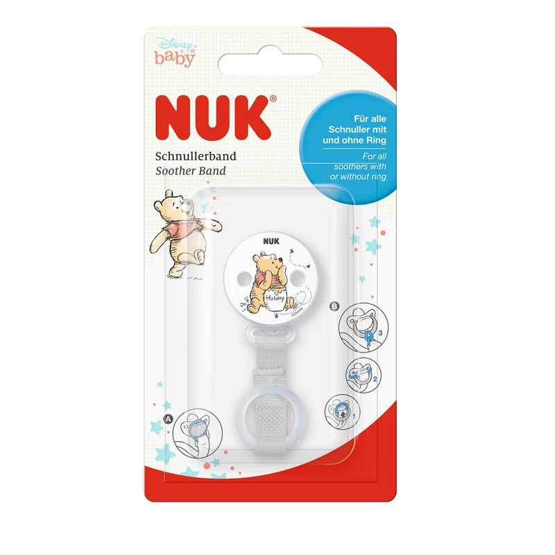 NUK Schnullerband Winnie Pooh für Schnuller mit & ohne Ring