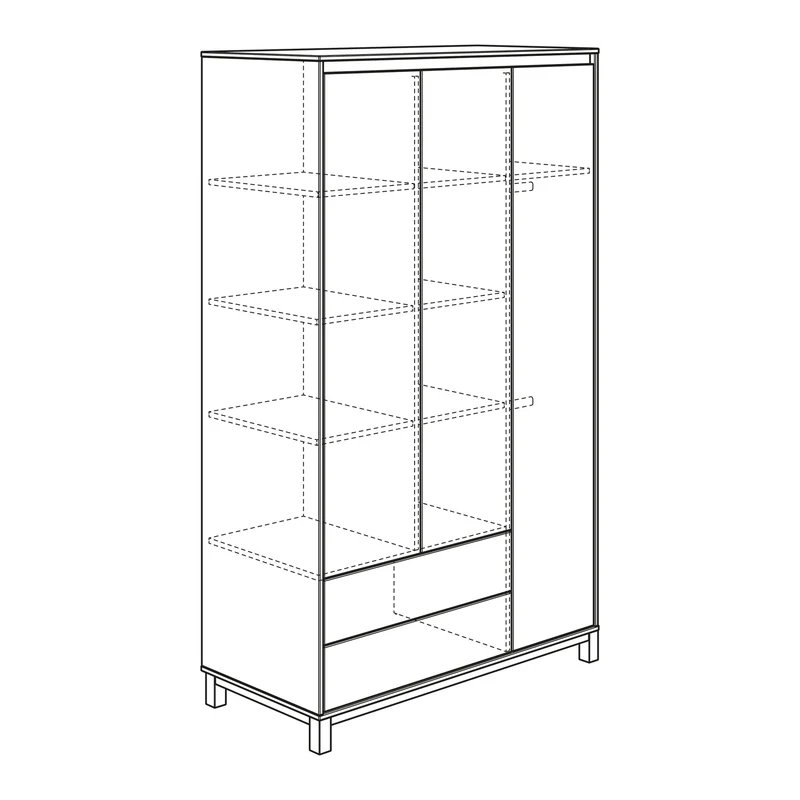 Paidi OLLI Kleiderschrank - 3Türen 2S Kreideweiß