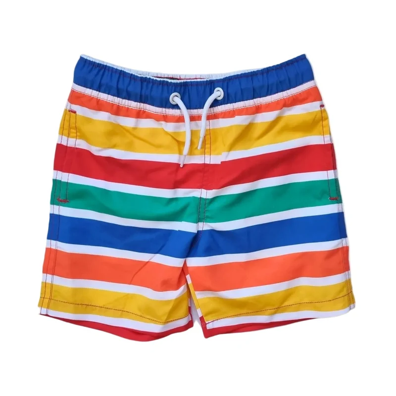 Kinder Schwimmshorts mit bunten Streifen von Toby Tiger, UV-Schutz UPF 50+