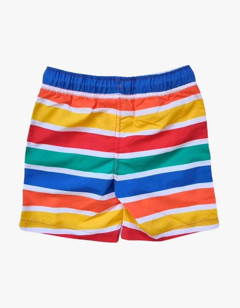 Kinder Schwimmshorts mit bunten Streifen von Toby Tiger, UV-Schutz UPF 50+
