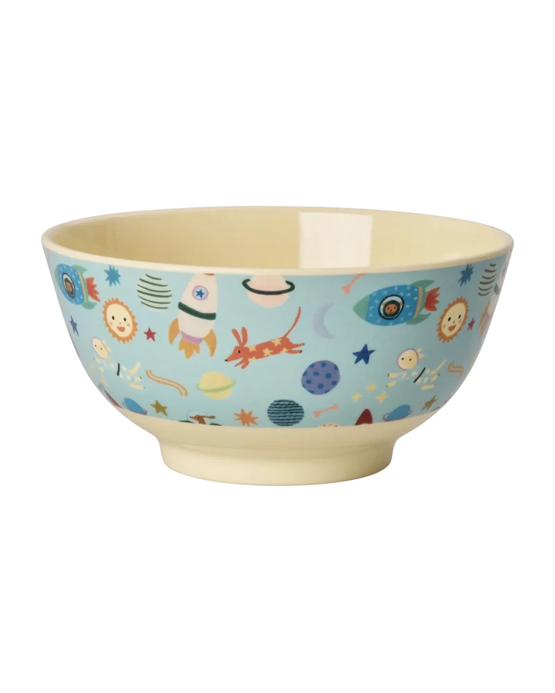 Mittelgroße Schüssel "Dogs in Space" mit Weltall-Motiv von Rice