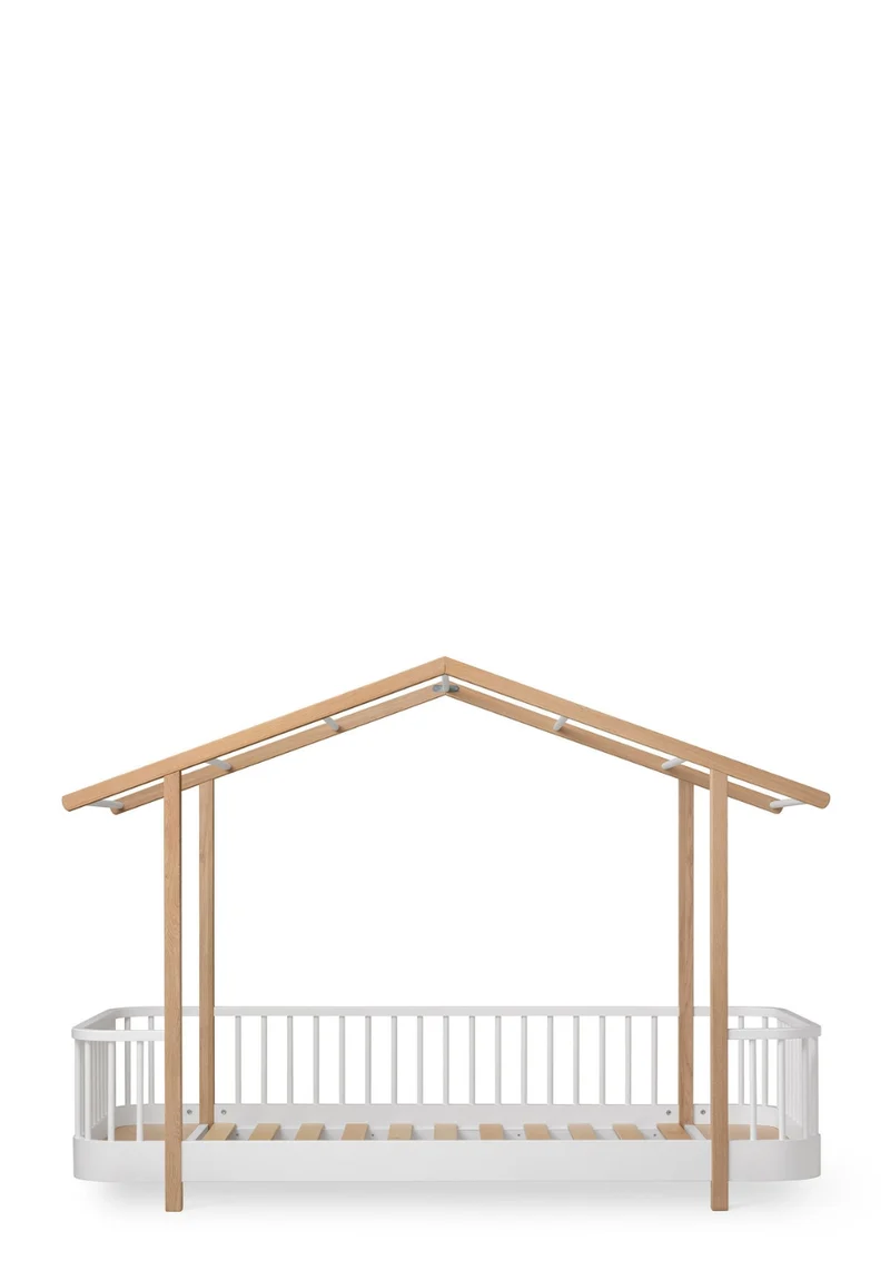 Hausbett 'Wood Original' Weiß / Eiche 200 x 90 cm