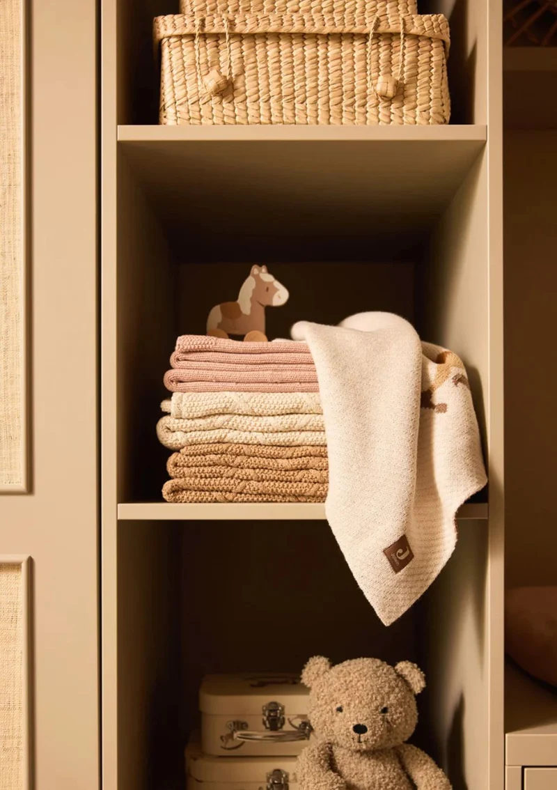 Decke Wiege 'Cosy Knit' Wild Rose 100 x 75 cm