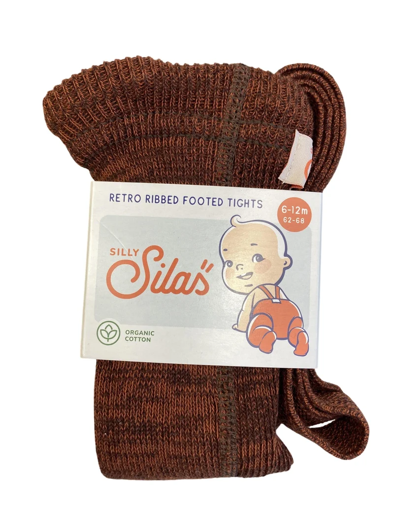 Silly Silas Retro - Strumpfhose mit Rippenmuster und Fußteil 62-68 / 6-12 Monate