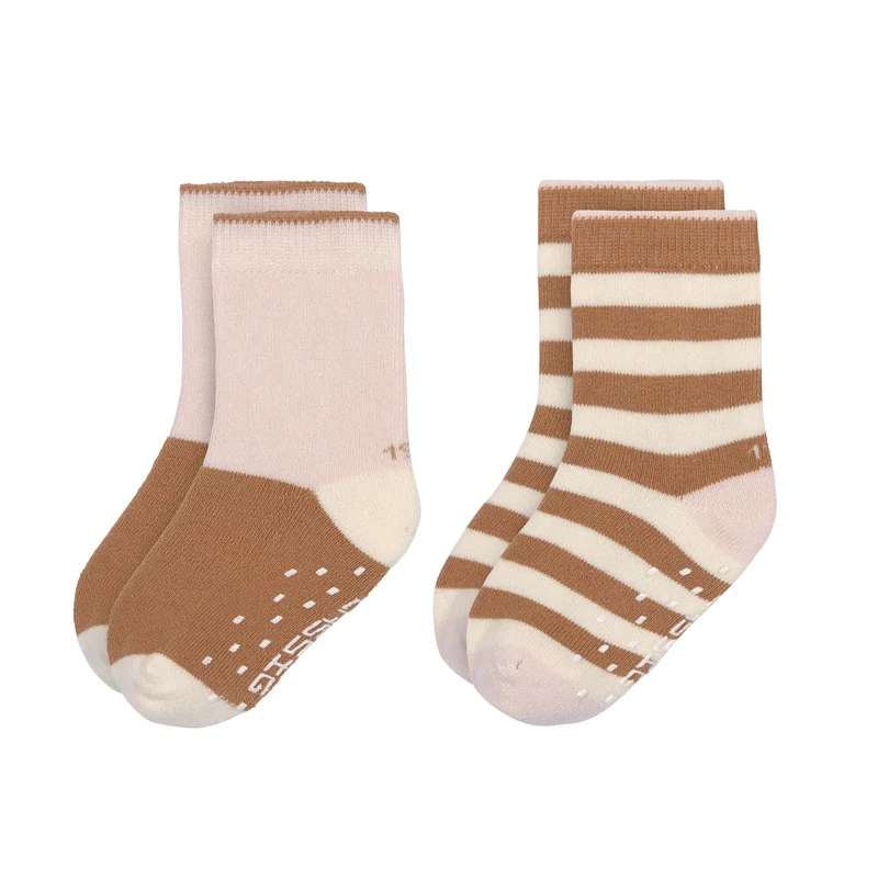 Anti-Rutsch-Socken/Stoppersocken "Rosa/Karamell" von Lässig, 2er Set
