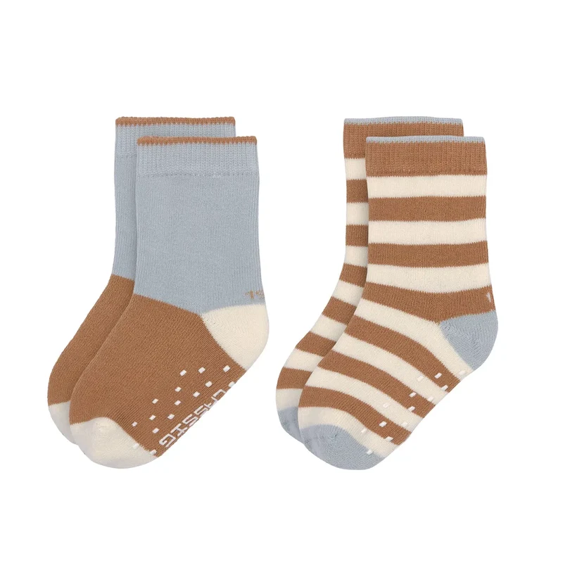 Anti-Rutsch-Socken/Stoppersocken "Hellblau/Karamell" von Lässig, 2er Set
