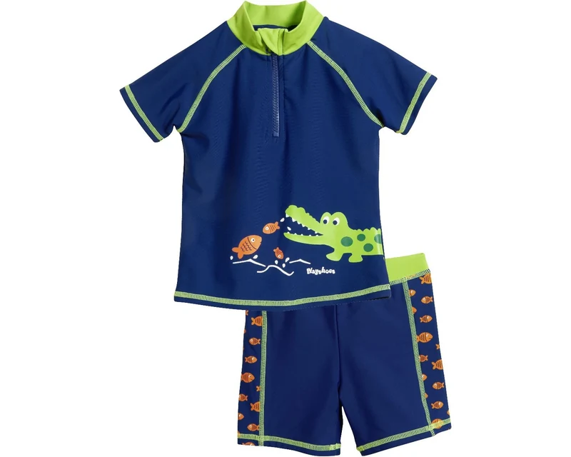 Playshoes UV Badeanzug Set Zweiteiler Krokodil blau