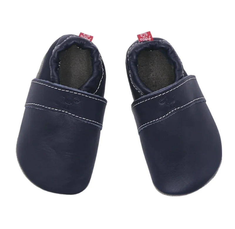 Anna und Paul Classic Lederslipper Marineblau