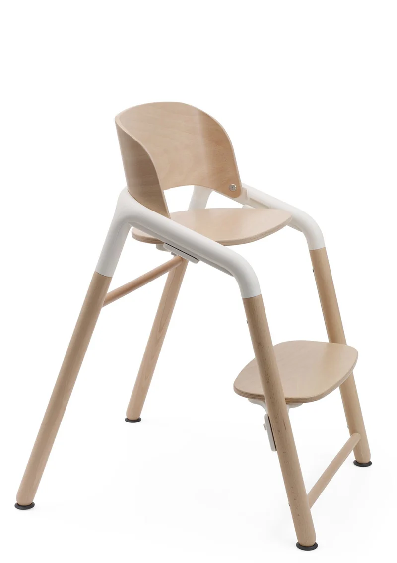 Komplettes Hochstuhl-Set 'Giraffe' neutrales Holz / Weiß
