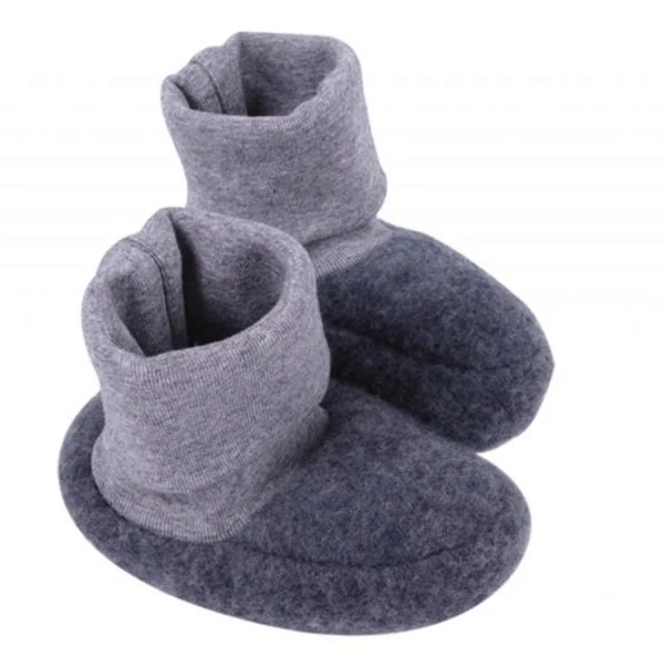 Iobio Schurwolle Babyschuhe Pull-Ons Dunkelgrau