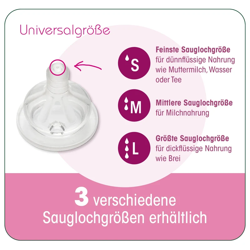 NIP Weithals Trinkssauger Silikon Cherry Rund