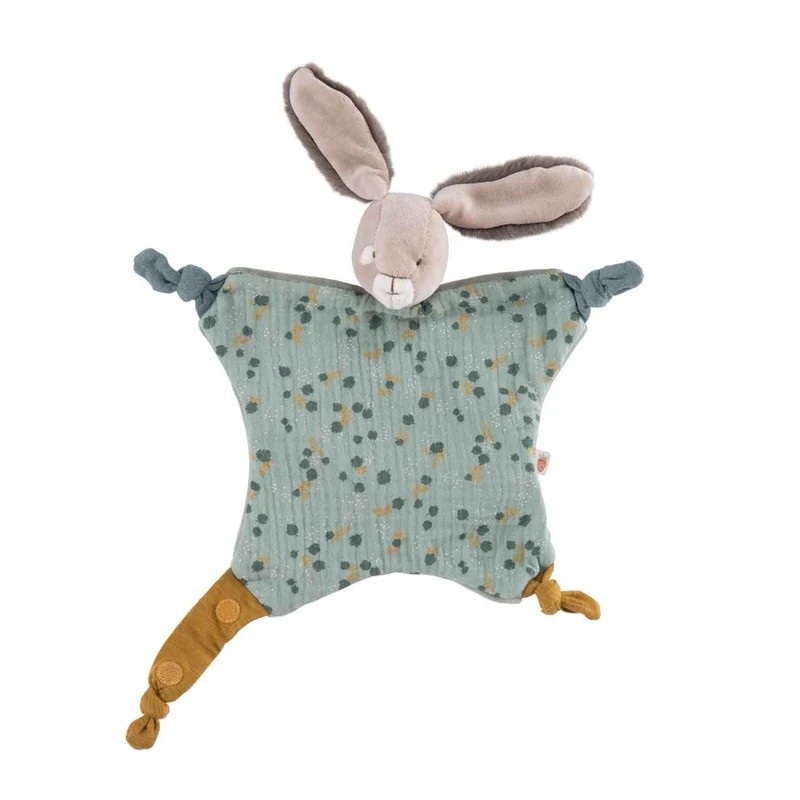 Moulin Roty Schmusetuch Kaninchen grün Trois Lapins