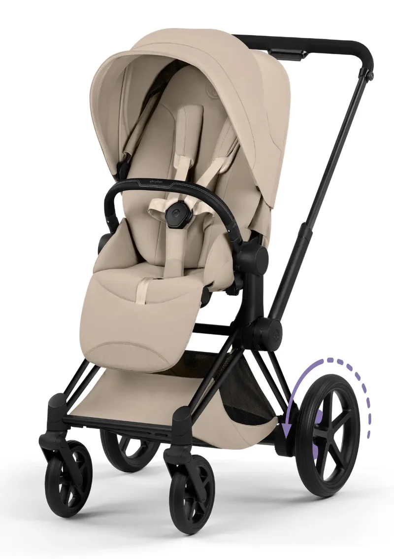 Kinderwagen-Set 'e-Priam Comfort' Cozy Beige / Matt Black Frame