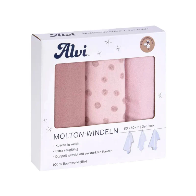 ALVI Molton-Windeln 3er Pack 80x80