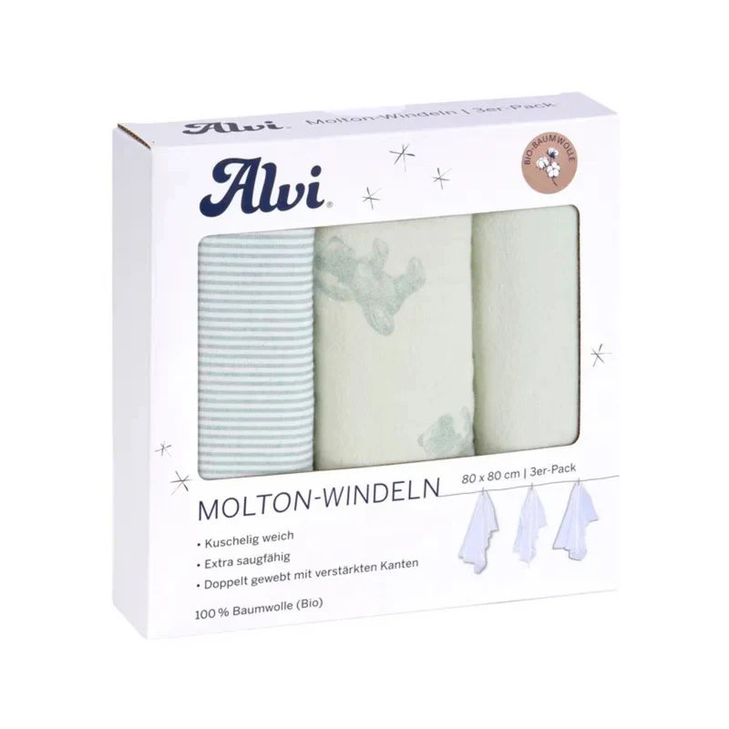 ALVI Molton-Windeln 3er Pack 80x80