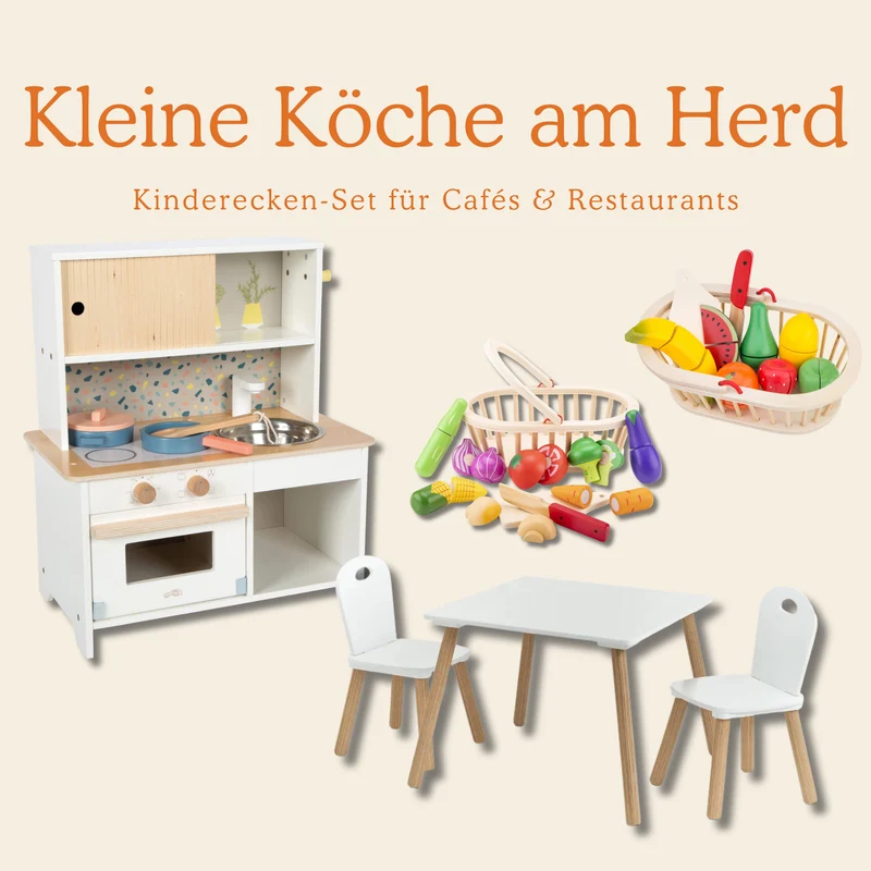 Spielecke „Kleine Köche am Herd" für Cafés und Restaurants | Spielecke fertig kaufen