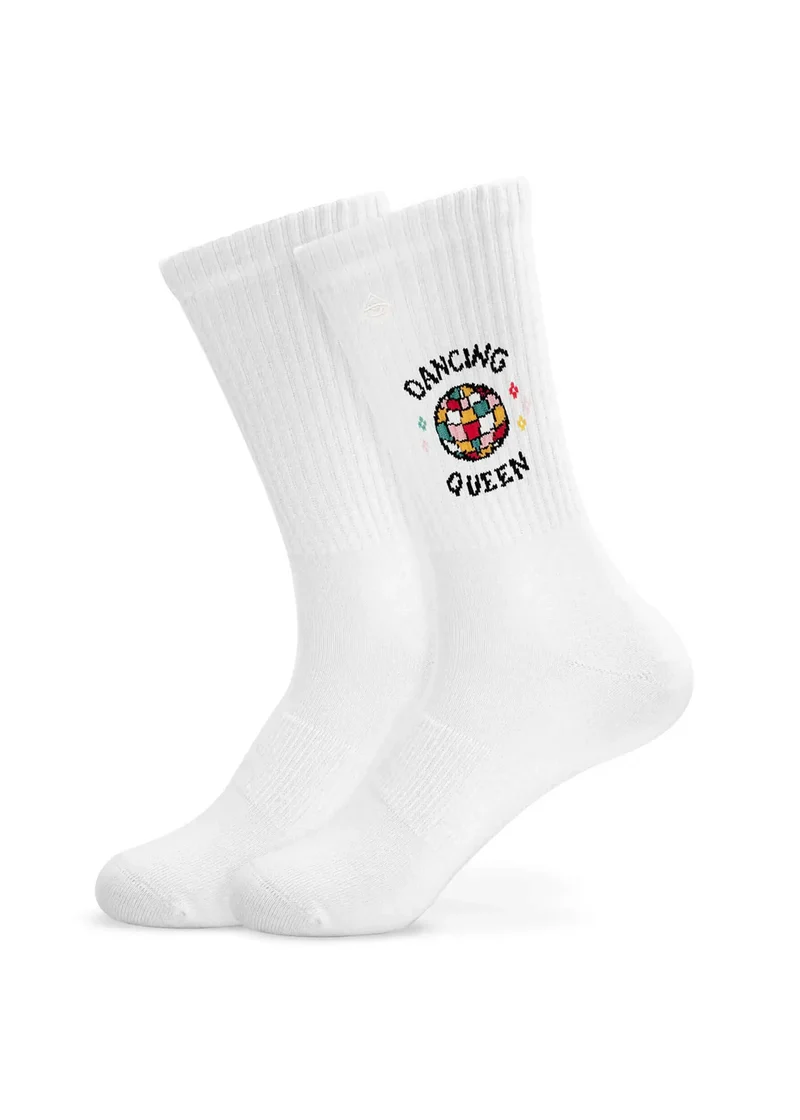 "Dancing Queen" - weiße Tennissocken von J. Clay für Frauen und Männer