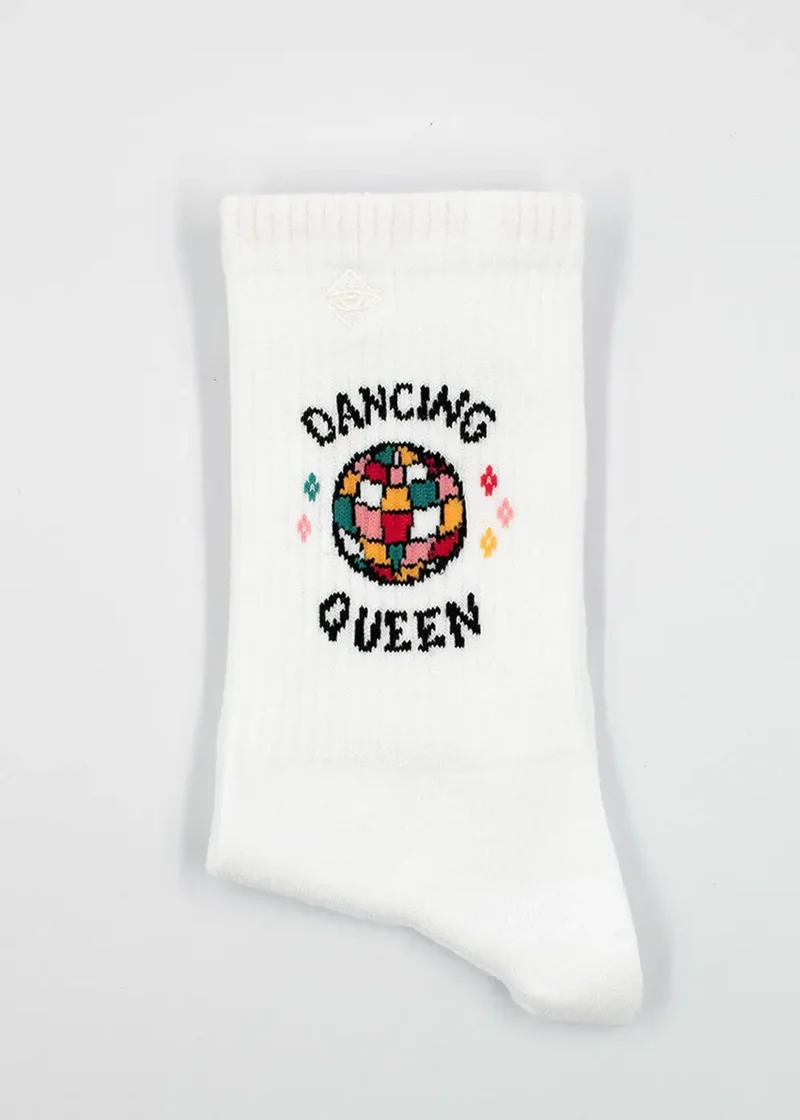 "Dancing Queen" - weiße Tennissocken von J. Clay für Frauen und Männer