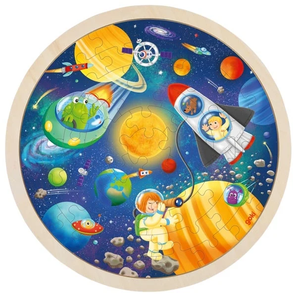 Goki Rundes Einlegepuzzle Weltall 4J+