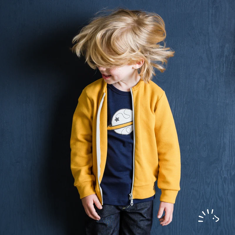 iobio Cardigan Weste mit Zipp Stardust Honey Gelb