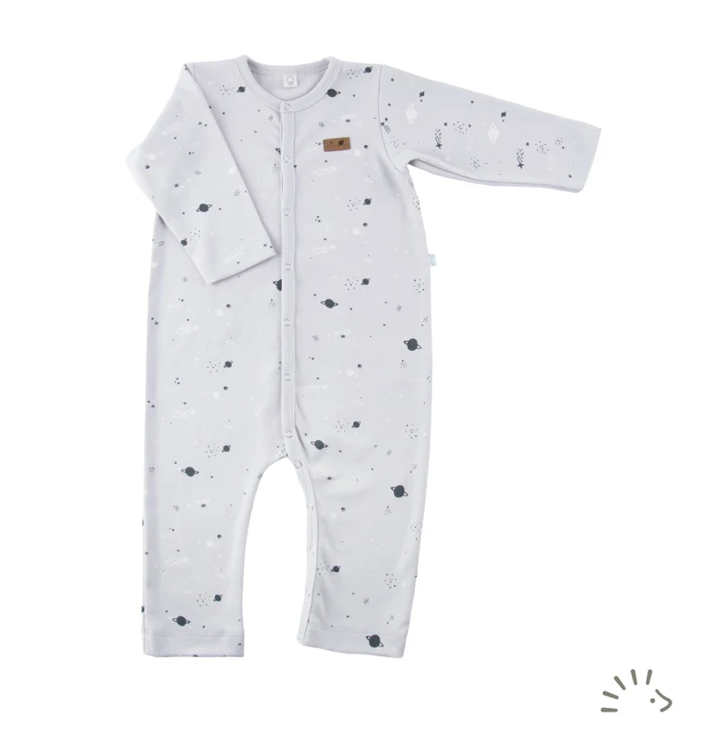 iobio Babyoverall Einteiler Stardust Planeten hellgrau