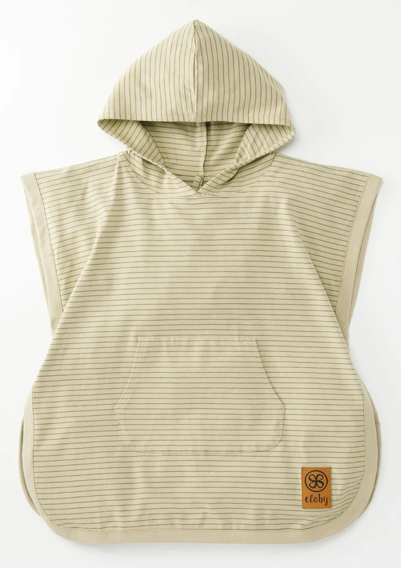 UV-Poncho (UPF 50+) Sandy Beach/Olive Green