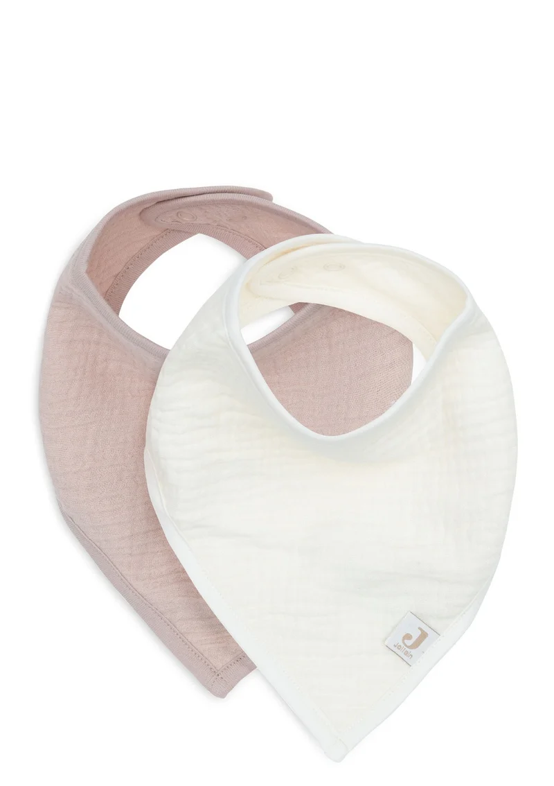 2er-Set Musselin Bandana Lätzchen Wild Rose / Oatmeal