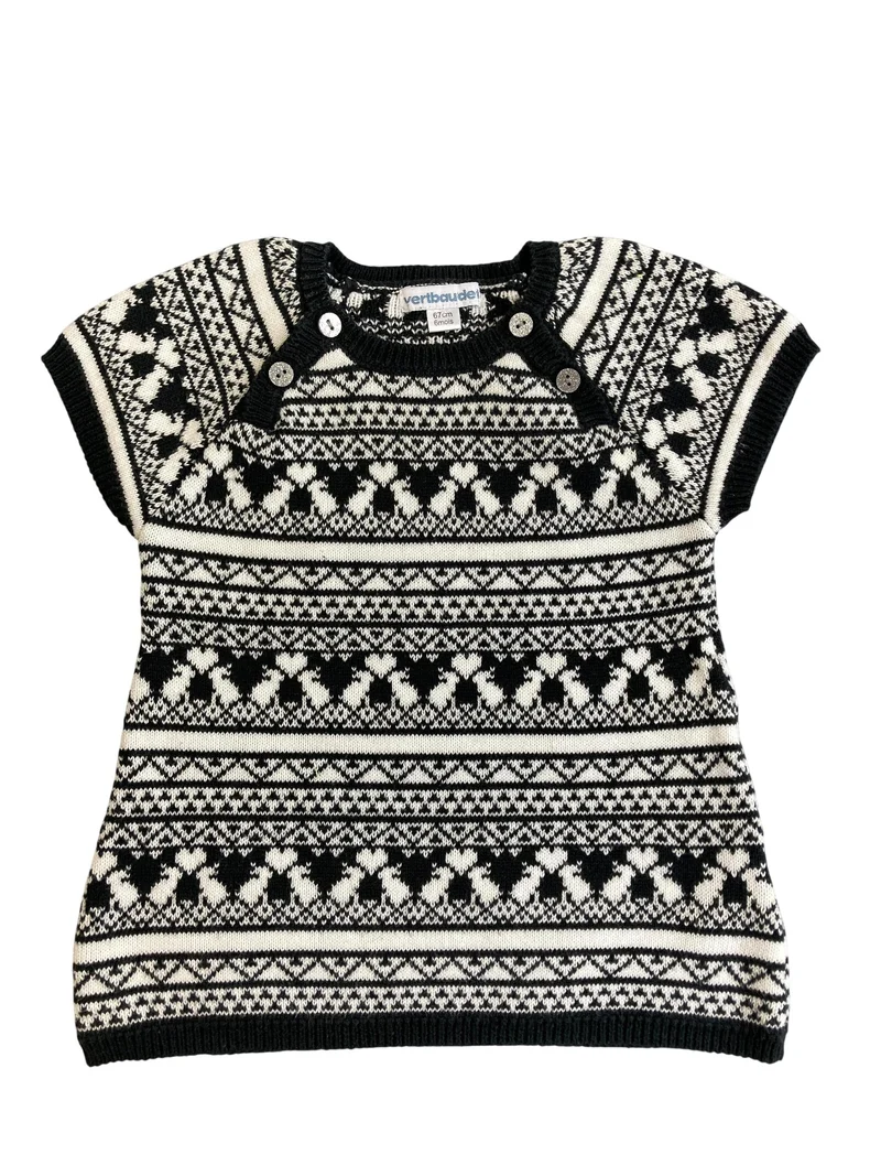 Vertbaudet Kurzarm Strickkleid 68 | 06m