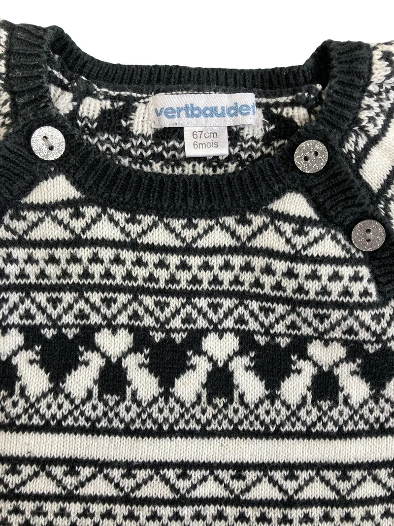 Vertbaudet Kurzarm Strickkleid 68 | 06m
