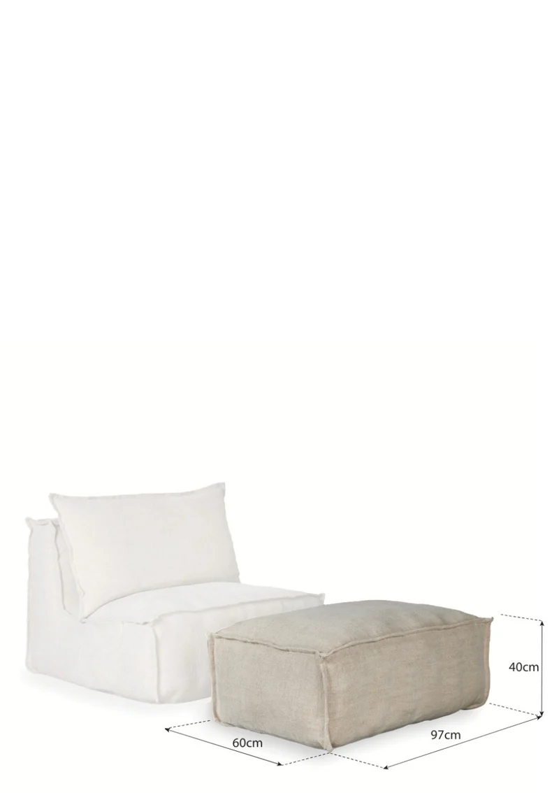 Hocker 'Linen Ottoman' Beige