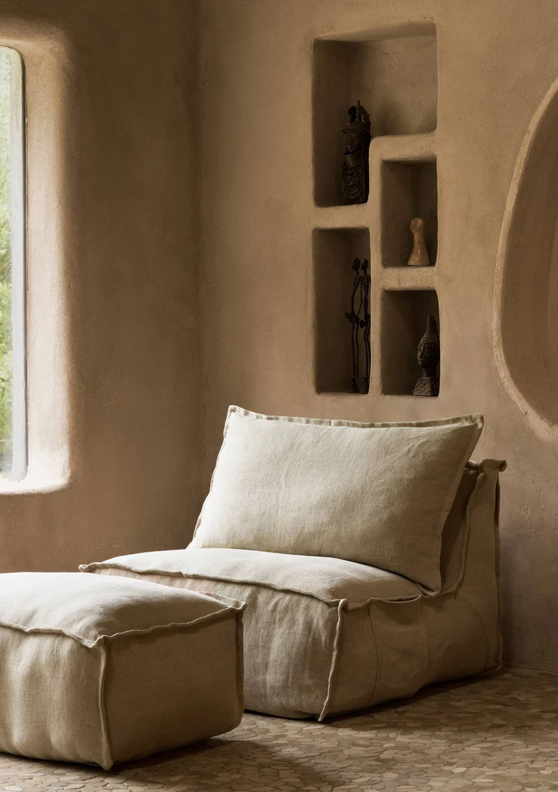 Lounge-Sessel 'Linen Lounger' Beige