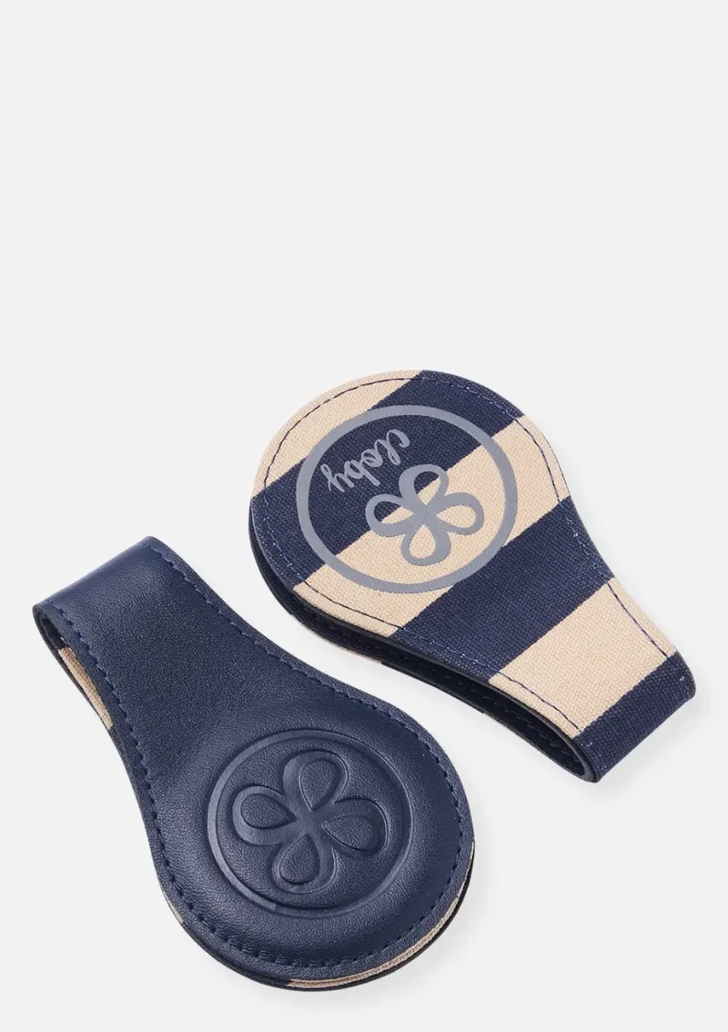 2er-Set Magnet-Clips Leder Navy Blue