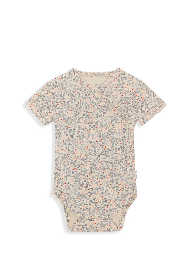 Basic Kurzarm Body für Neugeborene Rose Hip Blue