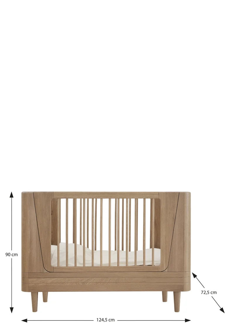 Babybett 'Nature Baby Bed 2.0' Eiche 124,5 x 72,5 cm