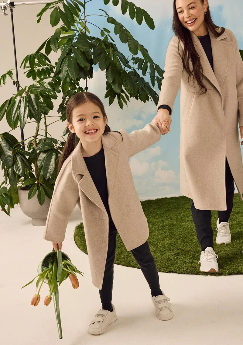 Cashmere Kindermantel stone