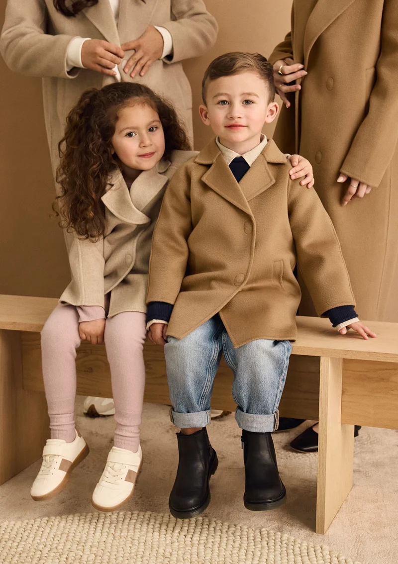 Cashmere Kindermantel stone