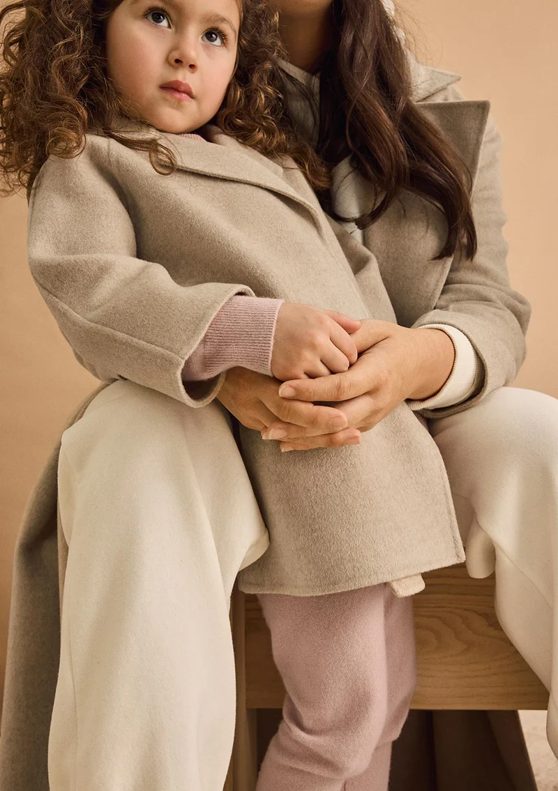 Cashmere Kindermantel stone